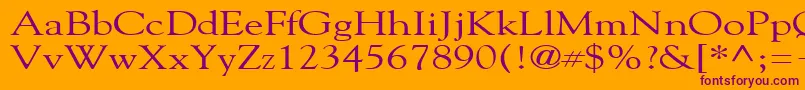 GildebroadRegular-Schriftart – Violette Schriften auf orangefarbenem Hintergrund