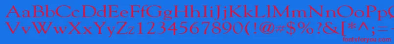 GildebroadRegular Font – Red Fonts on Blue Background