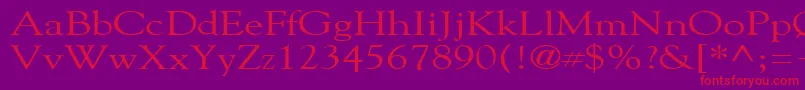 フォントGildebroadRegular – 紫の背景に赤い文字