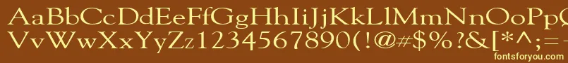 GildebroadRegular Font – Yellow Fonts on Brown Background