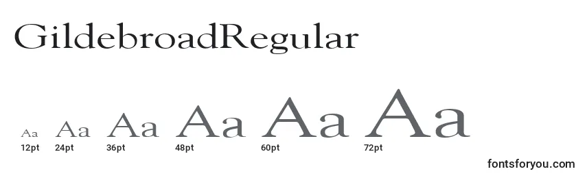 Размеры шрифта GildebroadRegular