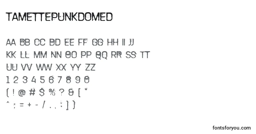 A fonte TamettePunkdomed – alfabeto, números, caracteres especiais