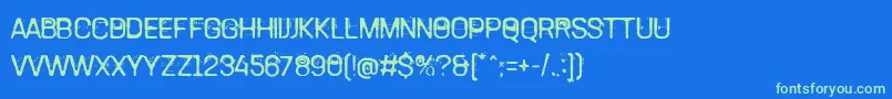 TamettePunkdomed Font – Green Fonts on Blue Background