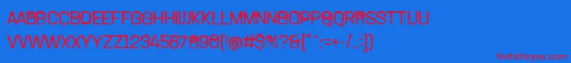 TamettePunkdomed-Schriftart – Rote Schriften auf blauem Hintergrund