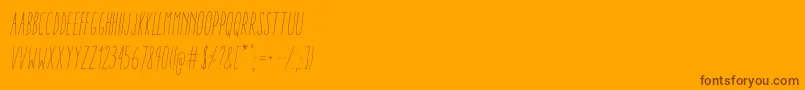 AracneUltraCondensedLightItalic Font – Brown Fonts on Orange Background