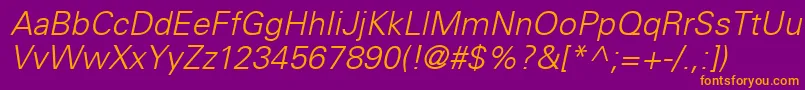 UniversLt45LightOblique Font – Orange Fonts on Purple Background