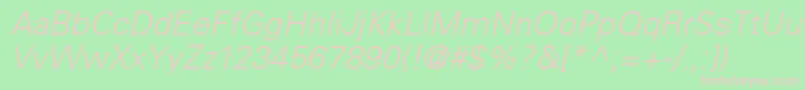 UniversLt45LightOblique Font – Pink Fonts on Green Background