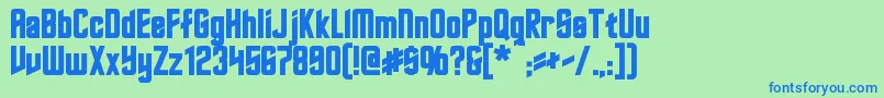 Шрифт RoddenberryBold – синие шрифты на зелёном фоне