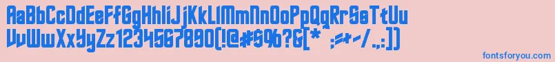 フォントRoddenberryBold – ピンクの背景に青い文字