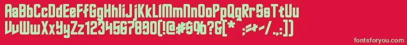 RoddenberryBold Font – Green Fonts on Red Background