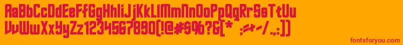 RoddenberryBold-Schriftart – Rote Schriften auf orangefarbenem Hintergrund