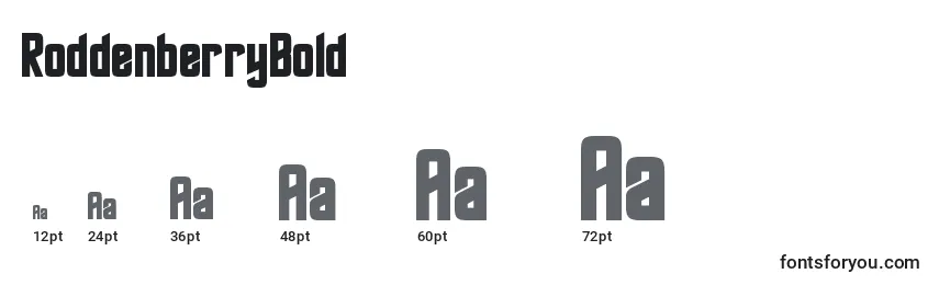 RoddenberryBold Font Sizes