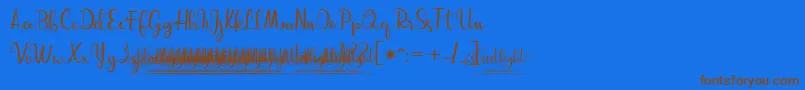 フォント03StreetlightDemoVersion – 茶色の文字が青い背景にあります。