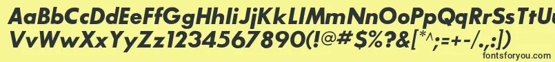 SansserifbldflfItalic Font – Black Fonts on Yellow Background