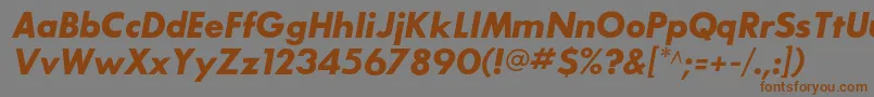 SansserifbldflfItalic-Schriftart – Braune Schriften auf grauem Hintergrund