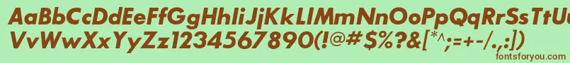 SansserifbldflfItalic Font – Brown Fonts on Green Background