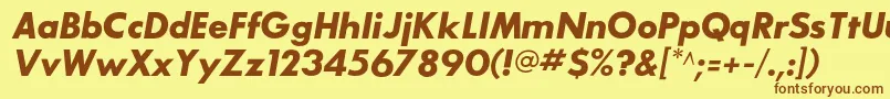 SansserifbldflfItalic Font – Brown Fonts on Yellow Background