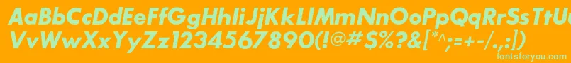 SansserifbldflfItalic Font – Green Fonts on Orange Background