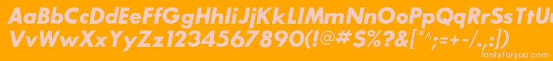SansserifbldflfItalic-Schriftart – Rosa Schriften auf orangefarbenem Hintergrund