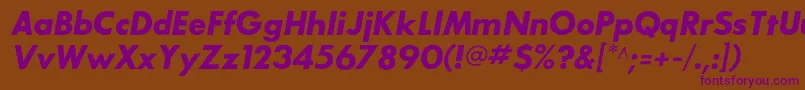 SansserifbldflfItalic Font – Purple Fonts on Brown Background