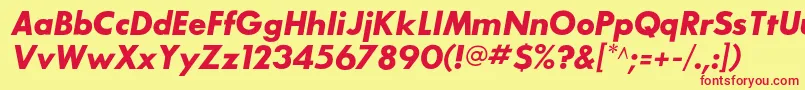 SansserifbldflfItalic Font – Red Fonts on Yellow Background