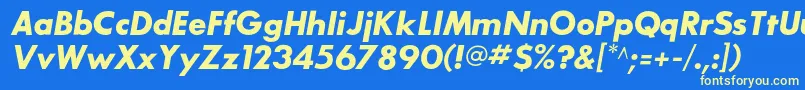 SansserifbldflfItalic Font – Yellow Fonts on Blue Background