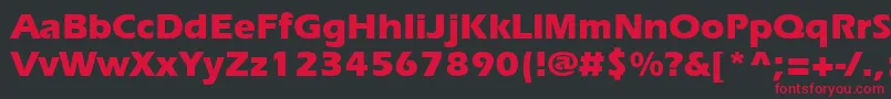 フォントErieb – 黒い背景に赤い文字