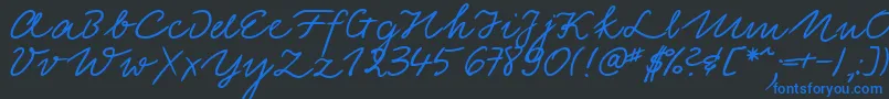 LinotypeElisaBold Font – Blue Fonts on Black Background