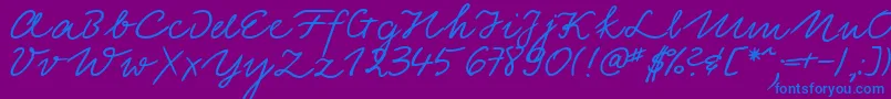 LinotypeElisaBold Font – Blue Fonts on Purple Background