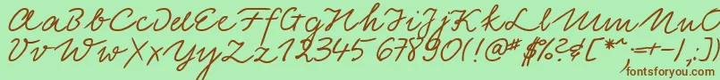 LinotypeElisaBold Font – Brown Fonts on Green Background