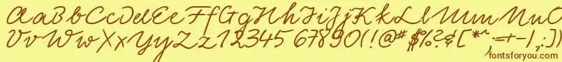 LinotypeElisaBold Font – Brown Fonts on Yellow Background