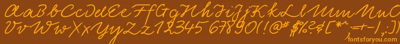LinotypeElisaBold Font – Orange Fonts on Brown Background