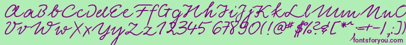 LinotypeElisaBold Font – Purple Fonts on Green Background