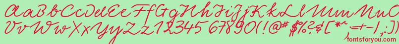 LinotypeElisaBold Font – Red Fonts on Green Background