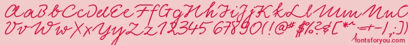 LinotypeElisaBold-Schriftart – Rote Schriften auf rosa Hintergrund