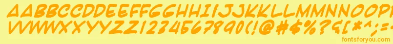 Karabi Font – Orange Fonts on Yellow Background