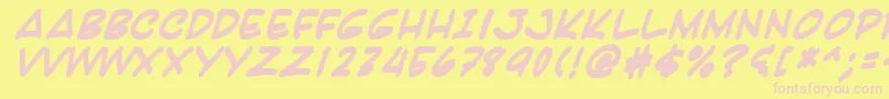 Karabi Font – Pink Fonts on Yellow Background