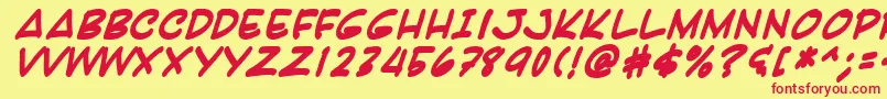 Karabi Font – Red Fonts on Yellow Background