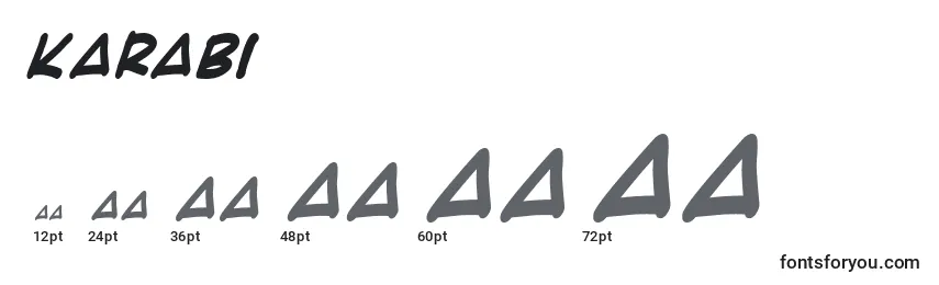 Размеры шрифта Karabi