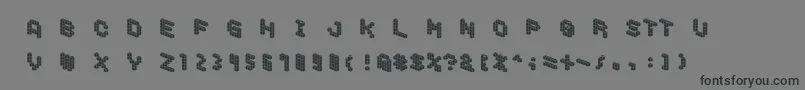 DemoncubicblockfontTile Font – Black Fonts on Gray Background