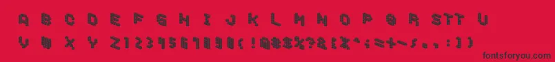 DemoncubicblockfontTile Font – Black Fonts on Red Background