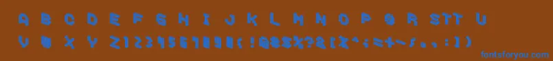 DemoncubicblockfontTile Font – Blue Fonts on Brown Background