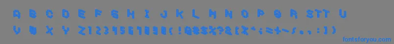 DemoncubicblockfontTile Font – Blue Fonts on Gray Background