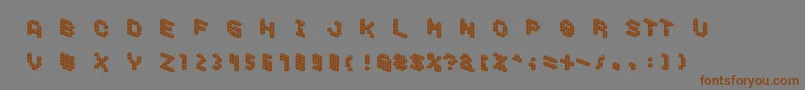DemoncubicblockfontTile-Schriftart – Braune Schriften auf grauem Hintergrund
