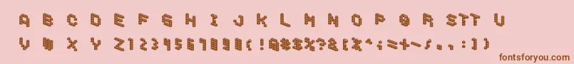 DemoncubicblockfontTile Font – Brown Fonts on Pink Background
