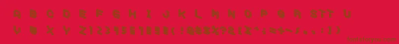 DemoncubicblockfontTile Font – Brown Fonts on Red Background