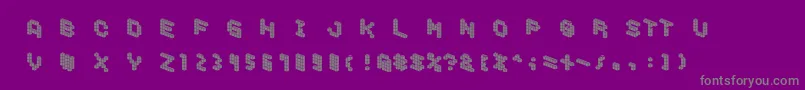 DemoncubicblockfontTile-Schriftart – Graue Schriften auf violettem Hintergrund