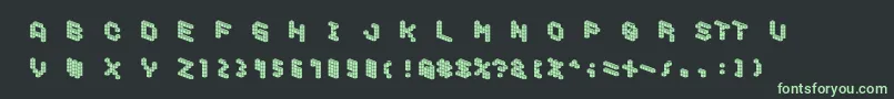 DemoncubicblockfontTile Font – Green Fonts on Black Background
