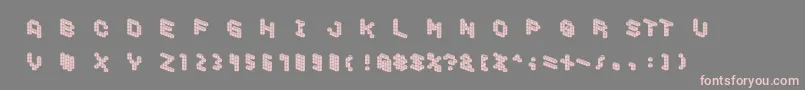 DemoncubicblockfontTile Font – Pink Fonts on Gray Background