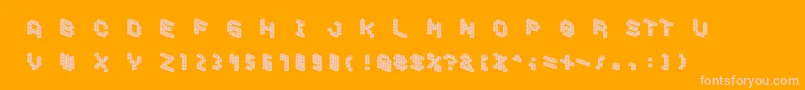 DemoncubicblockfontTile Font – Pink Fonts on Orange Background